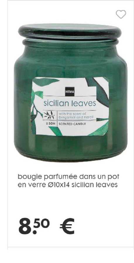 Bougie Parfumée Dans Un Pot En Verre Sicillian Leaves