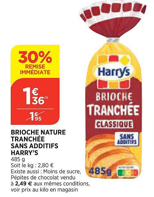 Brioche Nature Tranchée Sans Additifs Harry's