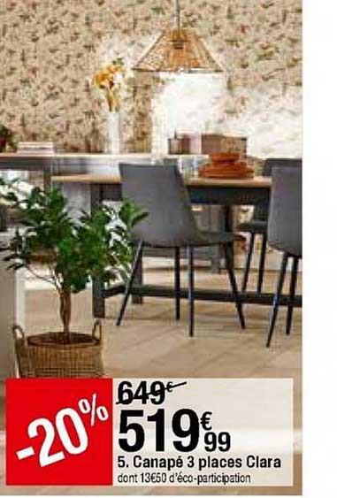 Canapé 3 Places Clara