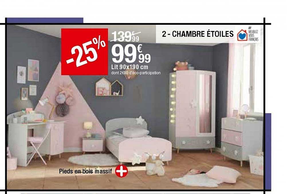 Chambre étoiles : Lit 90 X 190 Cm