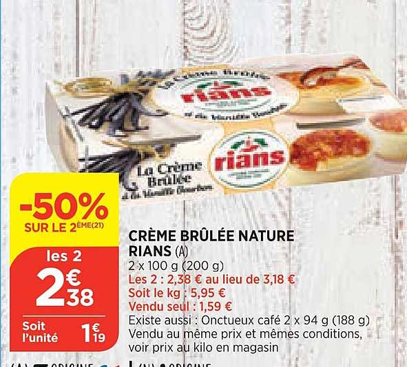 crème brûlée nature rians