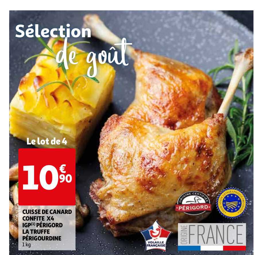 cuisse de canard confite x4 igp périgord  la truffe périgourdine