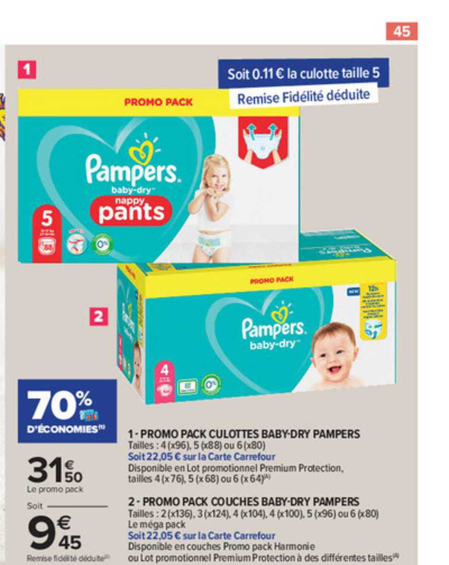 culottes baby-dry pampers, couches baby-dry pampers
