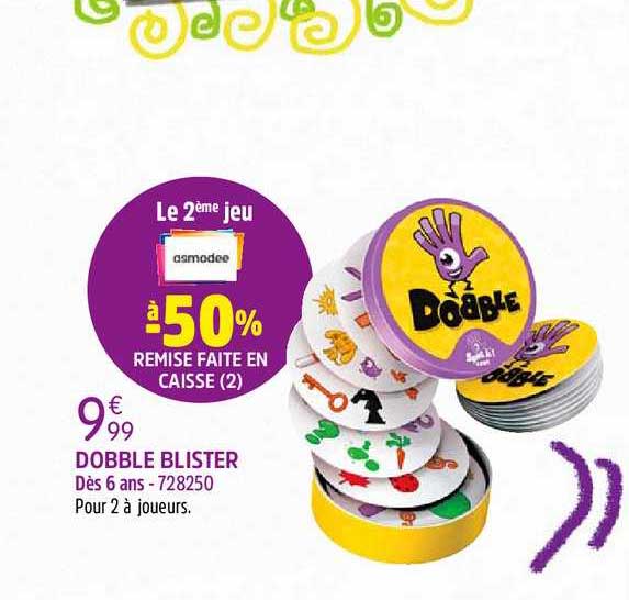 dobble blister le 2ème jeu à -50% remise faite in caisse