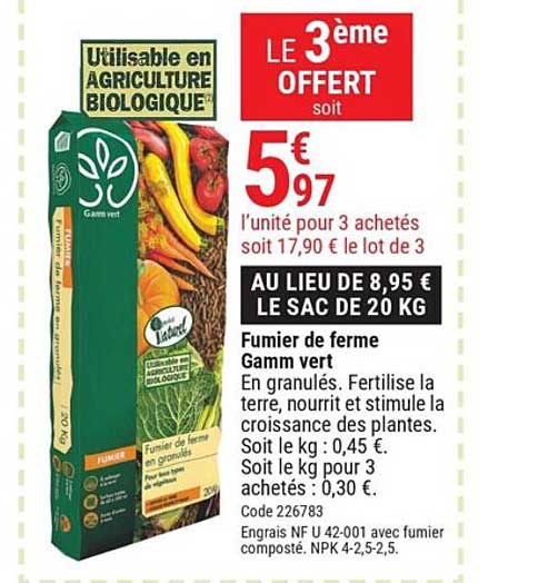 fumier de ferme gamm vert