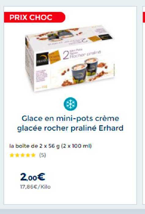 glace en mini-pots crème glacée rocher praliné erhard