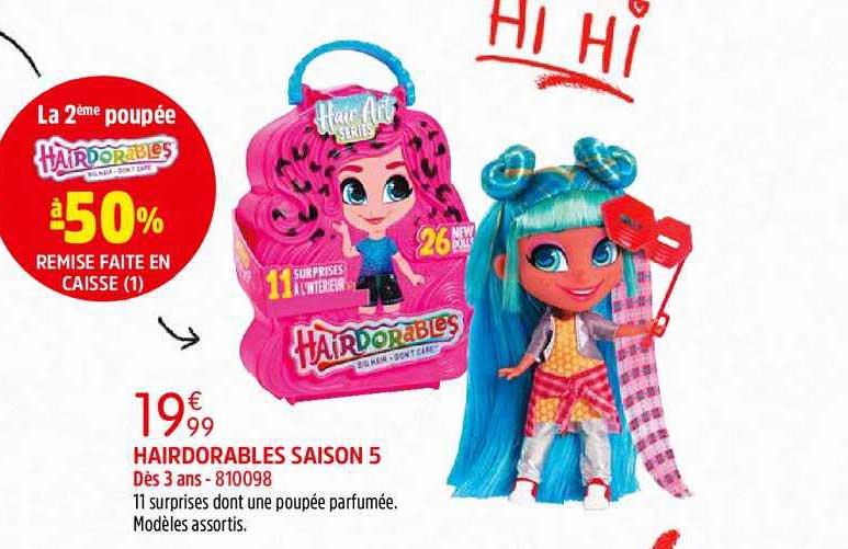 hairdorables saison 5 la 2ème poupée à 50% remise faite en caisse