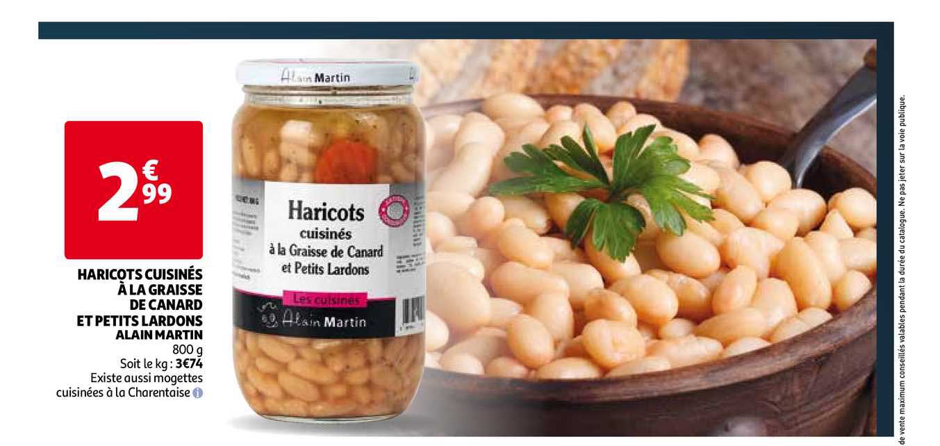 haricots cuisinés à la graisse de canard et petits lardons alain martin