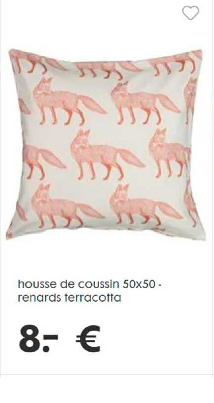 housse de coussin renards terracotta