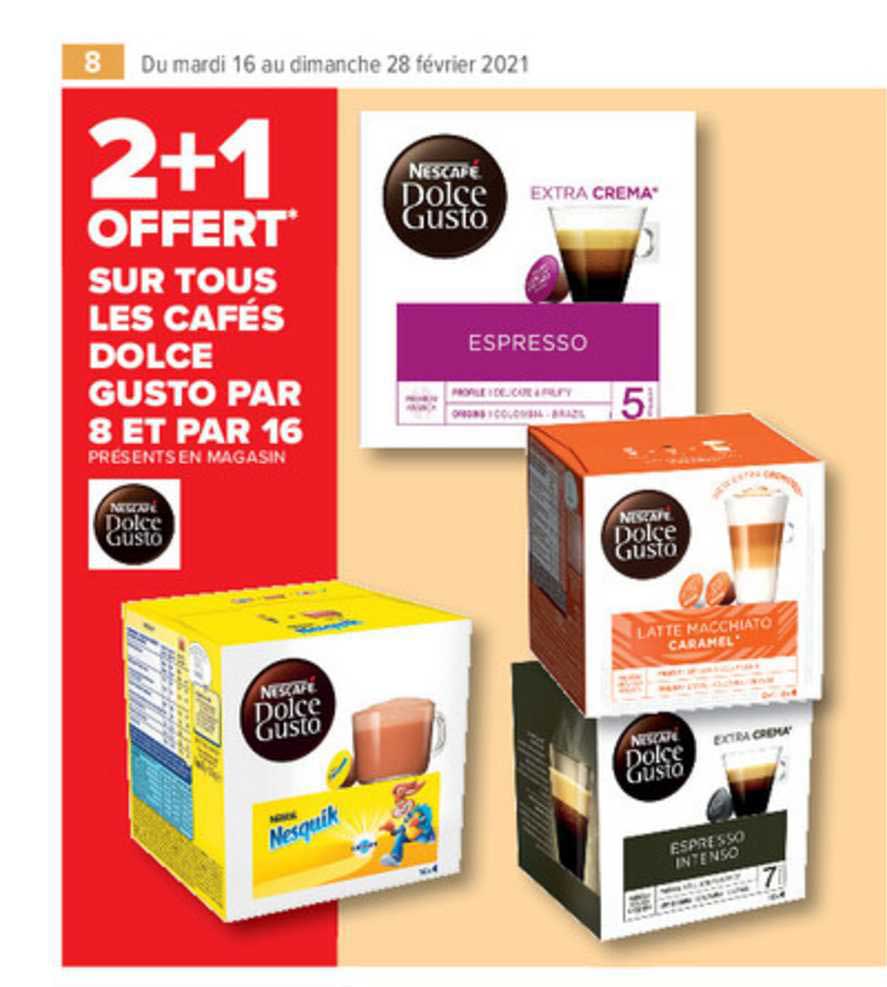 les cafés dolce gusto par 8 et par 16 nescafé