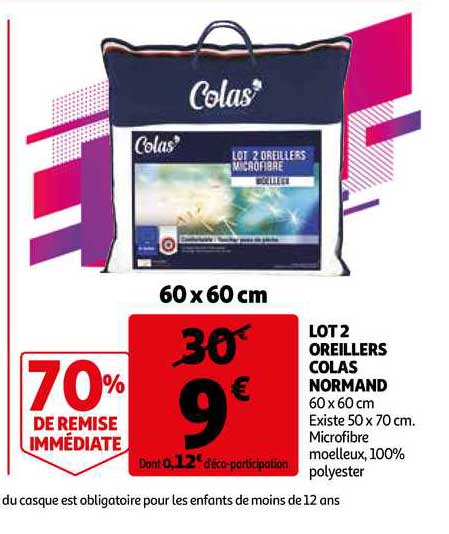 Lot 2 Oreillers Colas Normand