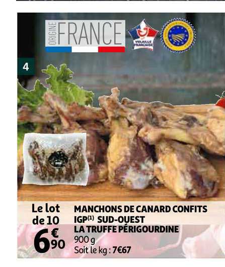 manchons de canard confits igp sud-ouest  la truffe périgourdine
