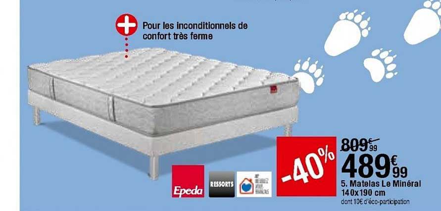 matelas le minéral 140 x 190 cm
