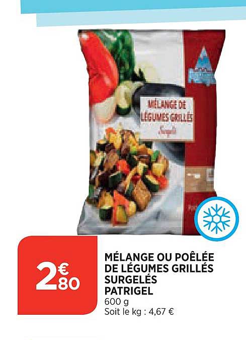 Mélange Ou Poêlée De Légumes Grillés Surgelés Patrigel