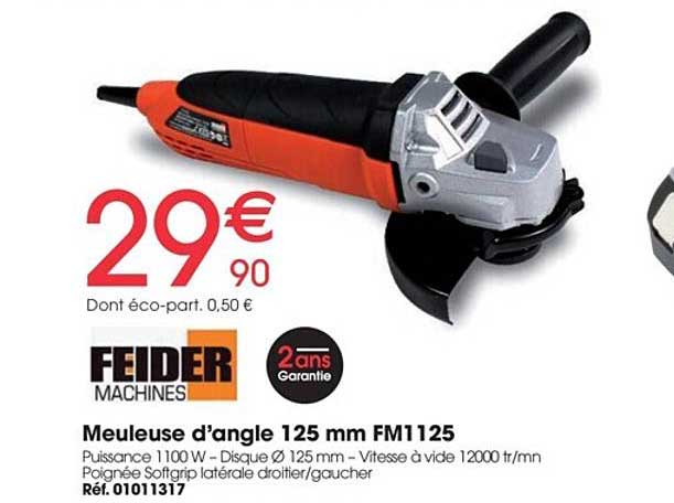 meuleuse d'angle 125 mm fm1125 feider machines