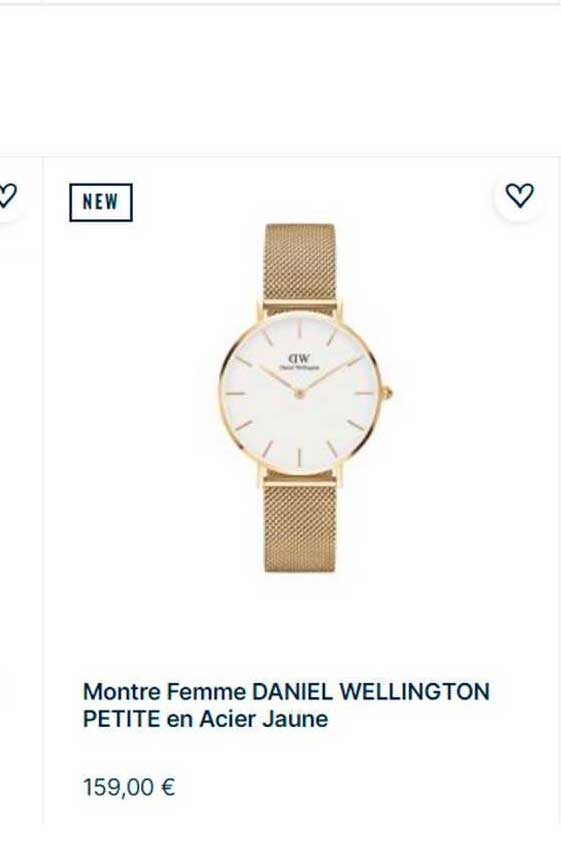 montre femme daniel wellington petite en acier jaune