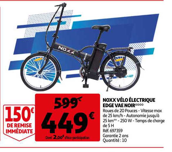 noxx vélo électrique edge vae noir