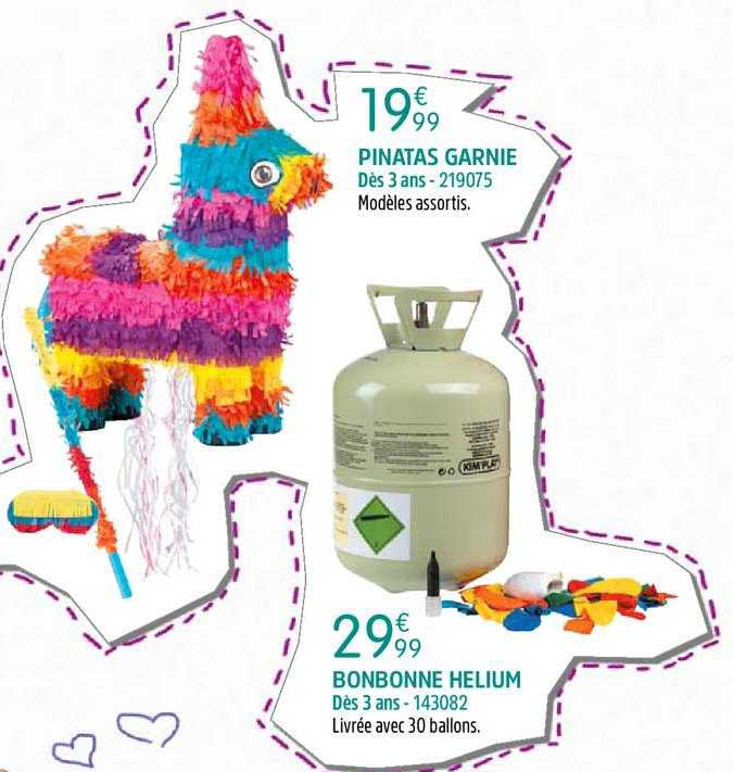 pinatas garnie bonbonne helium