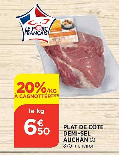plat de côte demi-sel auchan