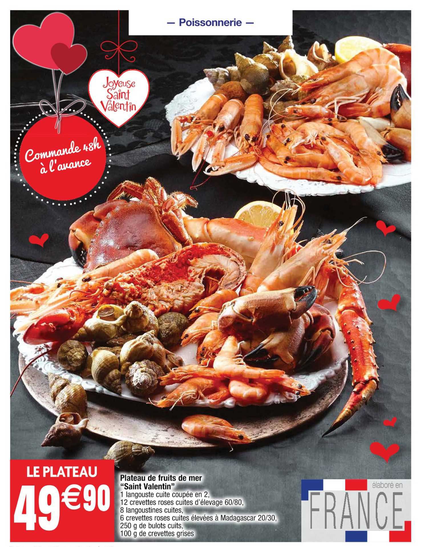 Plateau De Fruits De Mer "saint Valentin"