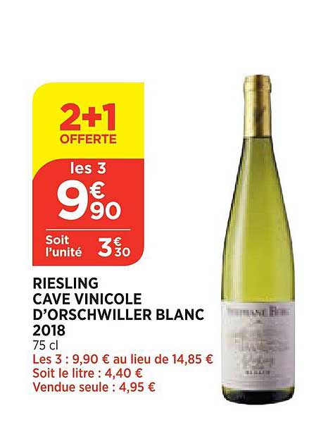 Riesling Cave Vinicole D'orschwiller Blanc 2018