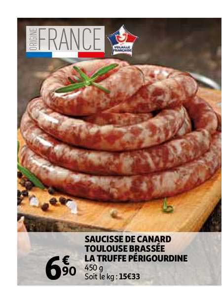 saucisse de canard toulouse brassée la truffe périgourdine