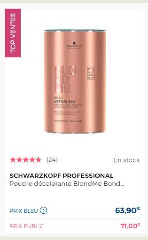 schwarzkopf professional poudre décolorante blondme bond