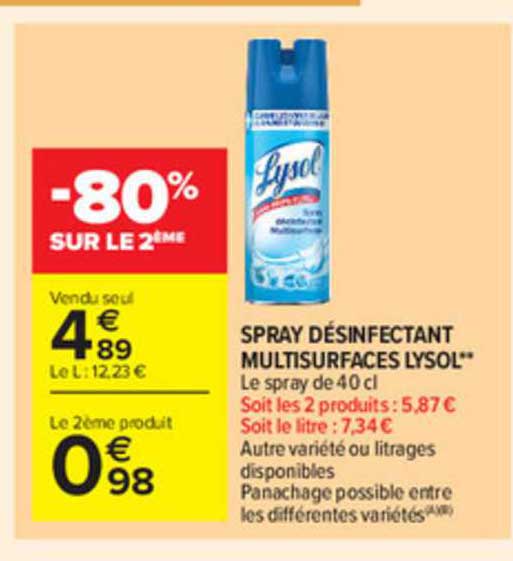 spray désinfectant multisurfaces lysol
