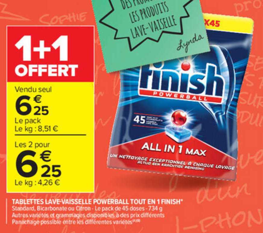 Tablettes Lave-vaisselle Powerball Tout En 1 Finish