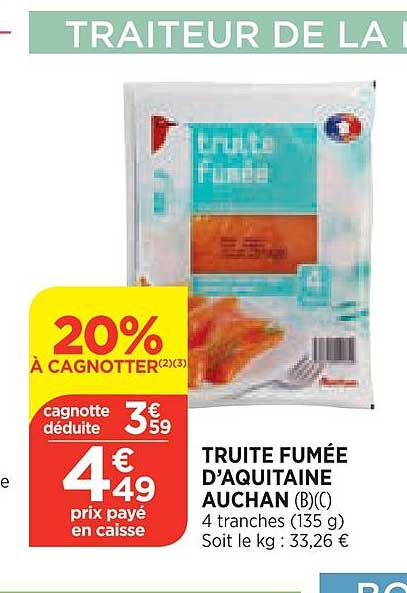 truite fumée d'aquitaine auchan