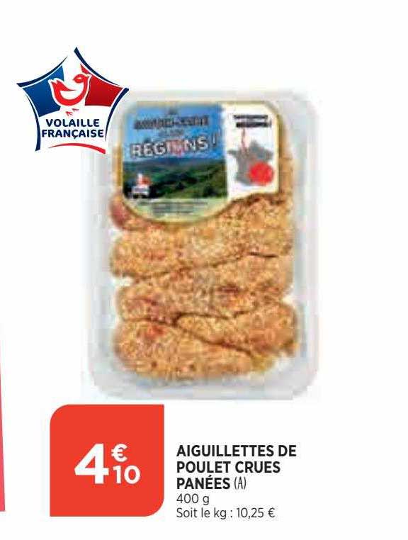 Aiguillettes De Poulet Crues Panées