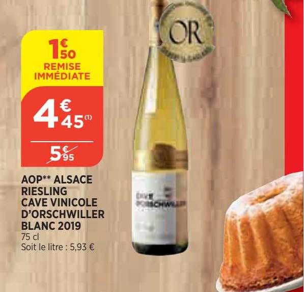 aop alsace riesling cave vinicole d'orschwiller blanc 2019