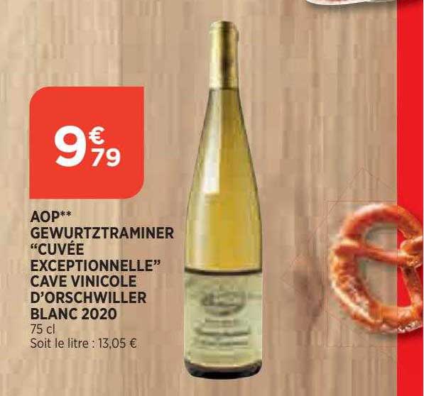 aop gewurtztraminer "cuvée exceptionnelle" cave vinicole d'orschwiller blanc 2020