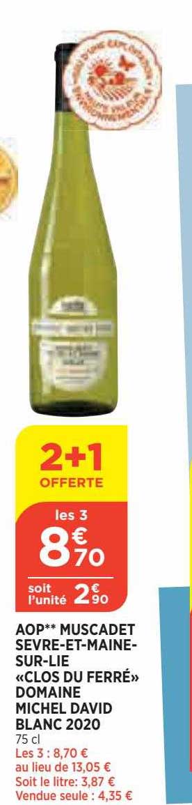 aop muscadet sèvre-et-maine-sur-lie "clos du ferré" domaine michel david blanc 2020
