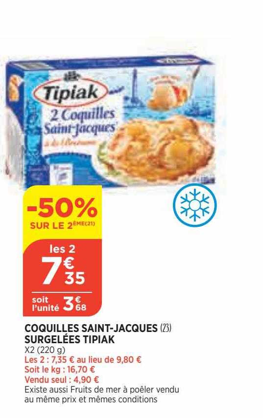 coquilles saint-jacques surgelées tipiak