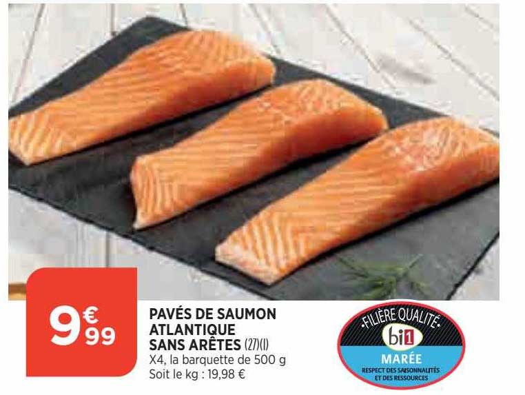 pavés de saumon atlantique sans arêtes