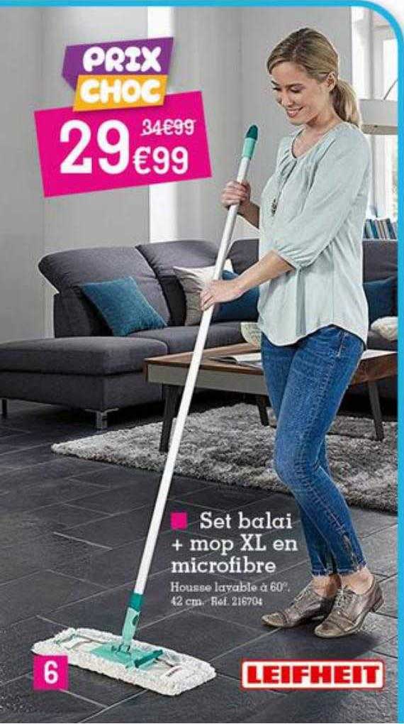 Set Balai + Mop Xl En Microfibre Leifheit