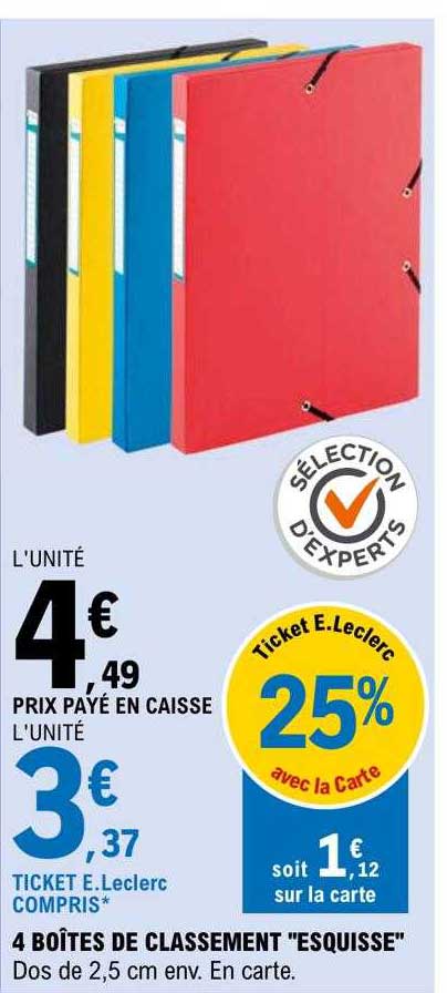 4 Boîtes De Classement "esquisse"