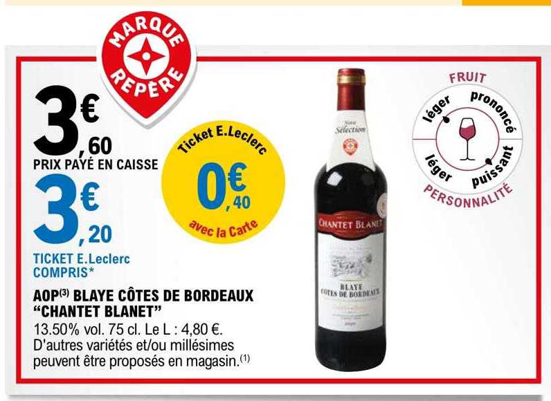 aop blaye côtes de bordeaux "chantet blanet"