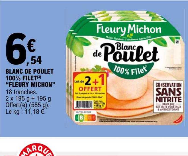 blanc de poulet 100% filet "fleury michon"