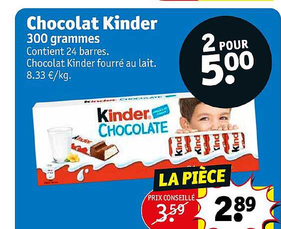 chocolat kinder 300 grammes