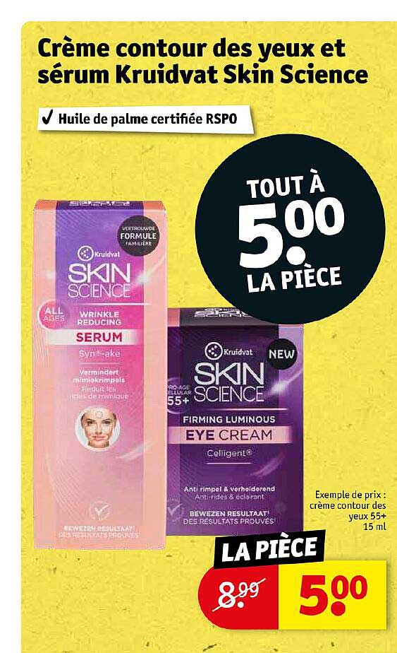 crème contour des yeux et sérum kruidvat skin science