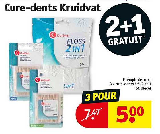 cure-dents kruidvat 2+1 grauit