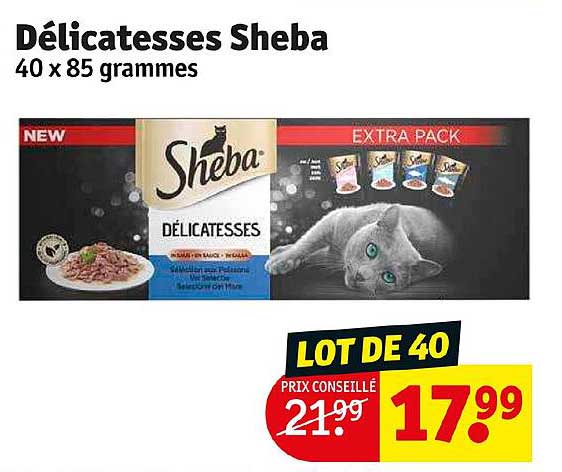 délicatesses sheba 40 x 85 grammes