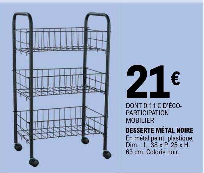 Desserte Métal Noire