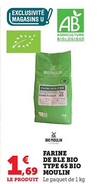 farine de blé bio type 65 bio moulin