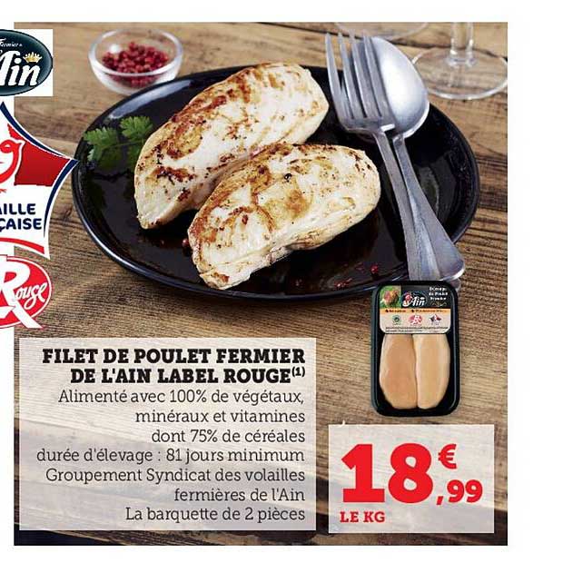 filet de poulet fermier de l'ain label rouge
