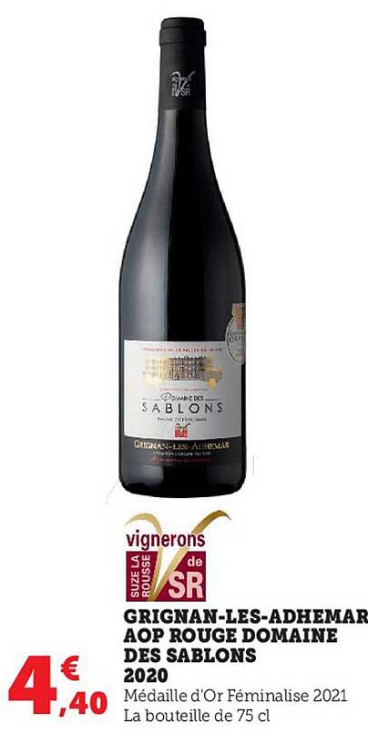 grignan-les-adhémar aop rouge domaine des sablons 2020