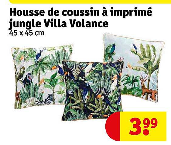 housse de coussin à imprimé jungle villa volance