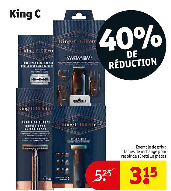 king c lames de rechange pour rasoir de sûreté 10 pièces 40% de réduction